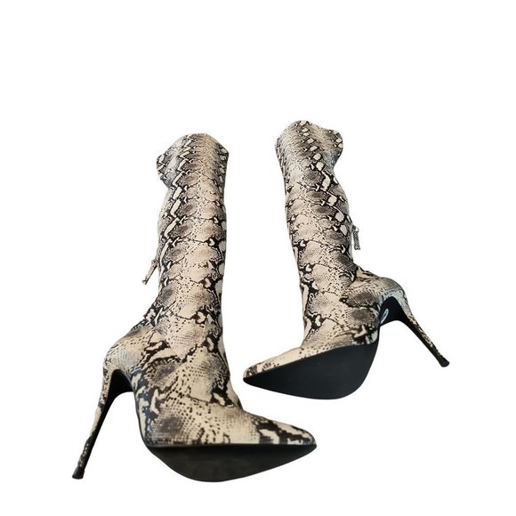 NWOB Steve Madden Vegan Thigh High Dominique Boot Women Light Grey Boots Size 6M - Picture 8 of 15